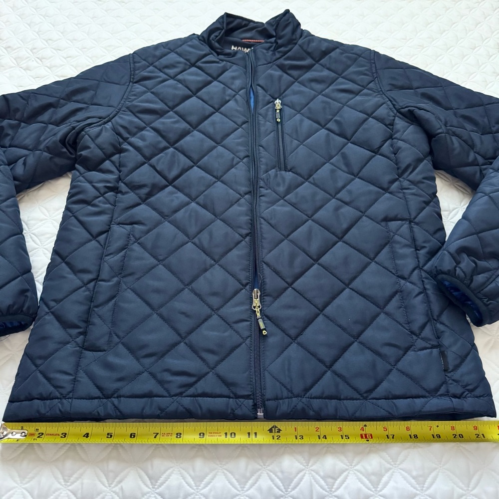 Hawke & Co. HK Quilted Heritage Full Zip Jacket Coat Navy Blue Size M - Picture 11 of 15